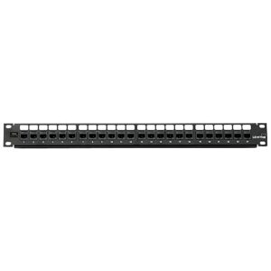 Leviton 6910G-U24 CAT6A Flat QUICKPORT Patch Panel, 24-Port, 1RU, Black