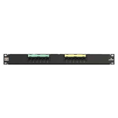 Leviton 69586-U12 CAT6 Universal Patch Panel, 12-Port, 1U RMS