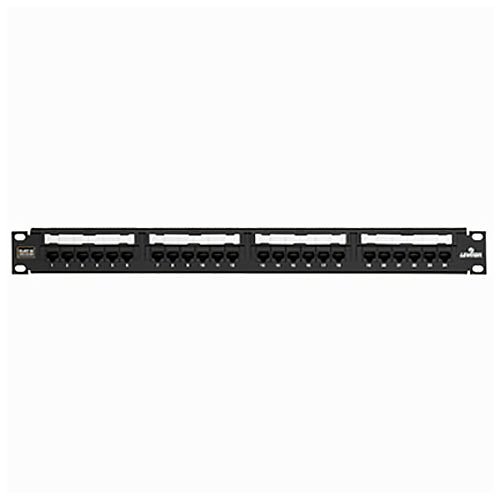 Leviton 69586-U24 CAT6 Universal Patch Panel, 24-Port, 1U RMS, with Cable Management Bar