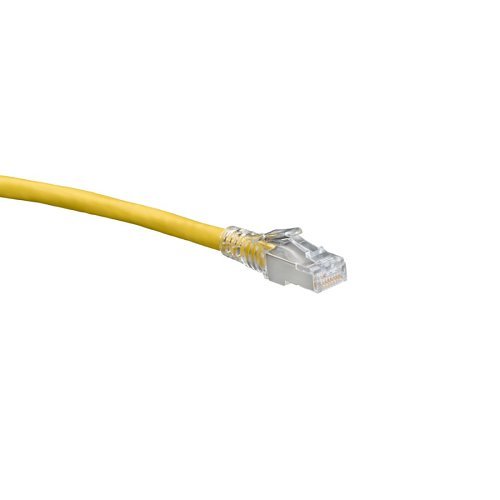 Leviton Atlas-X1 CAT6A SlimLine Boot Patch Cord, ', Yellow