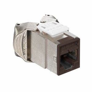 Leviton 6ASJK-RB6 Atlas-X1 CAT6A Shielded QuickPort Jack, Brown