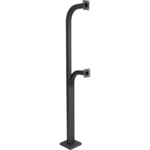 Pedestal Pro 72-9C-D Black Steel Dual Height Gooseneck Pedestal, 72" and 42", Pad Mount