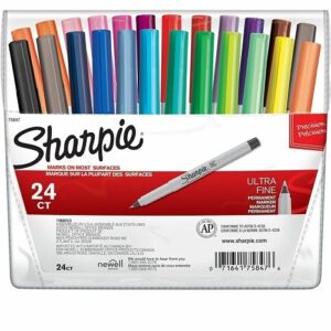 Sharpie 75847 Permanent Markers, Ultra Fine Point, Assorted Pouch, 24-Pack