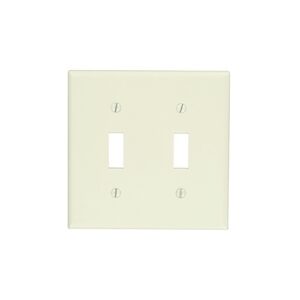 Leviton 78009 Wall Plate, Light Almond, 2 Gangs, 2 Toggle Configurations