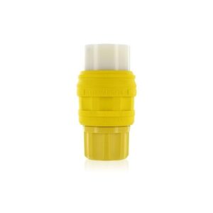 Leviton 78W08-C Weatherproof Locking Connector, Non-NEMA, 30A, 125/250V, Yellow