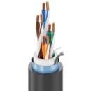 Belden 7953A 0101000 DataTuff CAT6 23/4-Bonded Pair Shielded Solid Industrial Ethernet Cable, BC, PVC, 1000' Reel, Black