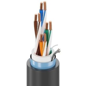 Belden 7953A 0101000 DataTuff CAT6 23/4-Bonded Pair Shielded Solid Industrial Ethernet Cable, BC, PVC, 1000' Reel, Black