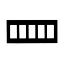 Leviton 80321-SE 5-Gang Decora Plus Screwless Wallplate, Polycarbonate, Black
