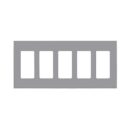 Leviton 80321-SGY Wall Plate, 5-Gang Screwless Decora, New Design, Standard Size, Gray