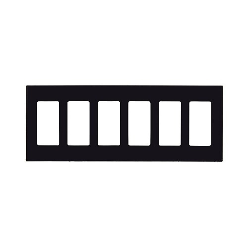 Leviton 80326-SE 6-Gang Decora Plus Screwless Wallplate, Polycarbonate, Black