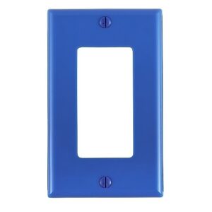 Leviton 80401-NB Wall Plate, Standard Size, Decorator Style, Thermoplastic, Blue