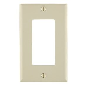 Leviton 80401-NT 1-Gang Decora/GFCI Device Wallplate, Standard Size, Thermoplastic Nylon, Light Almond