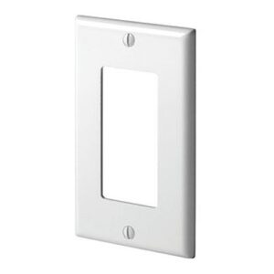 Leviton 80401-NW 1-Gang Decora/GFCI Device Decora Wall Plate/Faceplate, Standard Size, Thermoplastic Nylon, Device Mount, White