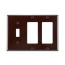 Leviton 80431 Wall Plate, 3-Gang, 1 Toggle and 2 Decorator Openings, Brown