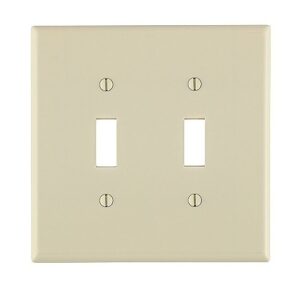 Leviton 80509-T Wall Plate, 2-Gang Toggle, Midway Size, Light Almond