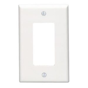 Leviton 80601-W 1-Gang Decora/GFCI Device Decora Wall Plate/Faceplate, Midway Size, Thermoset, Device Mount, White