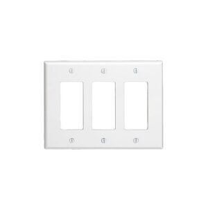 Leviton 80611 Wall Plate, 3-Gang Decorator Style, Midway Size, Brown