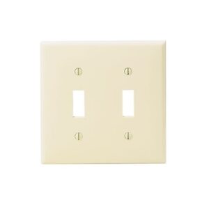 Leviton 80709 Wall Plate, 2-Gang Toggle Switch, Brown