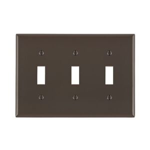 Leviton 80711 Wall Plate, 3-Gang Toggle Switch, Brown