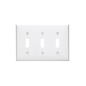 Leviton 80711-W 3-Gang Toggle Switch Wall Plate, White