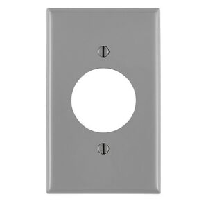 Leviton 80720-GY Wall Plate, Single Gang, Single Outlet, 1.578" Diameter, Gray