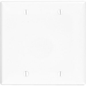 Leviton 80725-0GY 2-Gang Blank Wallplate, Standard Size, Thermoplastic Nylone, Gray