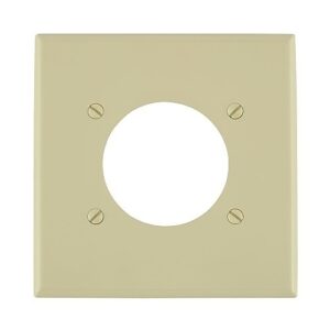 Leviton 80726-I 1-Gang Single Outlet / Receptacle Wallplate 2.145" Diameter, Thermosplatic Nylon with Positive Bow, Ivory