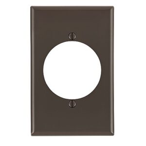 Leviton 80728 Wall Plate, Single Gang Outlet, 2.145" Diameter, Brown, Nylon