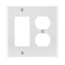 Leviton 80746-W Roll over to zoom CHOOSE COLOR 2-Gang 1-Duplex 1-Decora/GFCI Device Combination Wall Plate, Standard Size, Thermoplastic Nylon, Device Mount, White