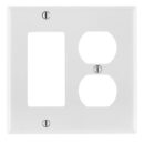 Leviton 80746-W Roll over to zoom CHOOSE COLOR 2-Gang 1-Duplex 1-Decora/GFCI Device Combination Wall Plate, Standard Size, Thermoplastic Nylon, Device Mount, White
