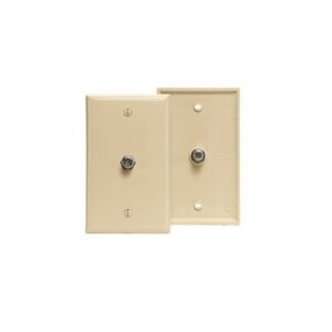 Leviton 80781-00T Standard Video Wall Jack with one F-Connector, Light Almond