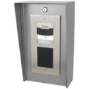 Pedestal Pro 814HOU-PRO-001-304 8" 14" Portrait Stainless Housing, brushed #4 finish, 14 gauge #304 stainless steel, 3" deep back box, 3.5" overhang