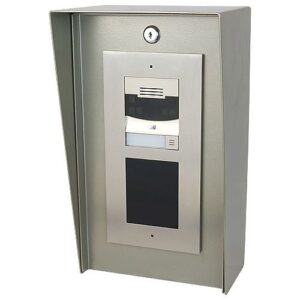 Pedestal Pro 814HOU-PRO-001-CRS-N 8" 14" Portrait Steel Housing, nickel powder coated, 14 gauge steel, 3" deep back box, 3.5" overhang