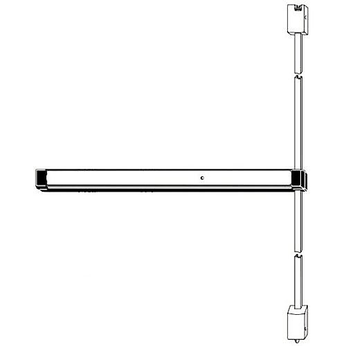 Adams Rite 8233LR36 8233 8200 Series Life-Safety Narrow Stile Surface Vertical Rod Exit Device with Electric Latch Retraction Solenoid for 36" Door Opening, Black Anodized