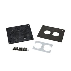 Wiremold 828PR-BLK Rectangular Plastic Duplex Cover Plate, Nonmetallic, Black