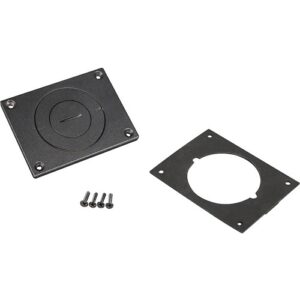 Wiremold 829CKAL-1BK Communications Cover Plate, Powder-coated Aluminum Power Plate with 2" (51mm) and 1" (25mm) Plugs