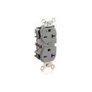 Leviton 8400-GY Hospital Grade Duplex Receptacle, 20A, 250V, Gray