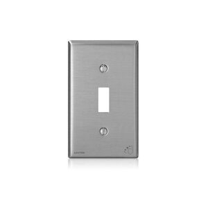 Leviton 84001-A40 Stainless Steel Antimicrobial Wall Plate, Single-Gang Toggle