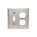 Leviton 84005 2-Gang Stainless Steel Wall Plate for 1 Toggle and 1 Duplex Outlet