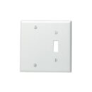 Leviton 84006-40 2-Gang Stainless Steel Metal Wall Plate, Satin Finish, Toggle and Blank Configuration