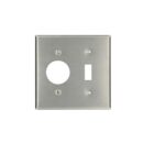 Leviton 84007 Faceplates and Mounting Boxes, SS WP 2G 1TGL/1REC 1,406' STD SIZE