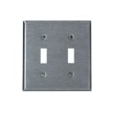 Leviton 84009-40 2-Gang Toggle Wall Plate, Satin 302 Stainless Steel