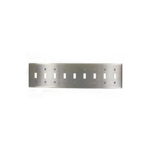 Leviton 84049-40 9-Gang Toggle Standard Size Wall Plate, Stainless Steel, Satin Finish