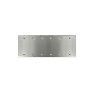 Leviton 84066-40 Blank Wallplate, Standard Size, Gang 6, Brushed Stainless Steel
