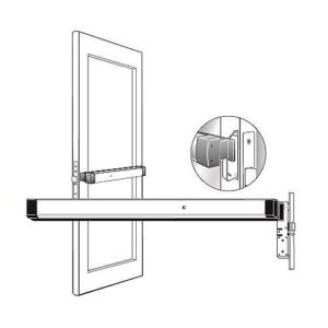 Adams Rite 8410-38136 8410 8400 Series Life-Safety 36" Narrow Stile Mortise Exit Device, 1-1/18" Backset, Flat, Bevel, Radius Face Shape, LHR Door Handling, Clear Anodized