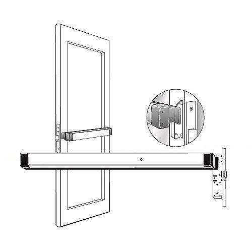 Adams Rite 8410-38136 8410 8400 Series Life-Safety 36" Narrow Stile Mortise Exit Device, 1-1/18" Backset, Flat, Bevel, Radius Face Shape, LHR Door Handling, Clear Anodized