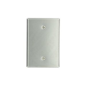 Leviton 84114 Oversized Blank Satin 430 Stainless Steel Metal Wall Plate, Single-Gang