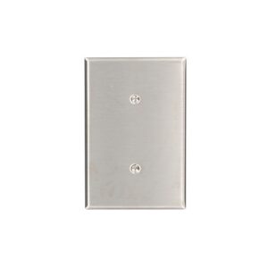 Leviton 84119-40 1-Gang Blank Oversized Wall Plate, Stainless Steel