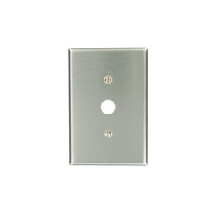 Leviton 84137-40 Wall Plate, Stainless Steel, Oversized, Single Gang Telephone Jack with 625 Hole