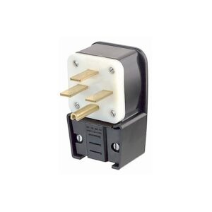 Leviton 8432-P Connectors, 30A 250V, 3-Pole 4-Wire, Black